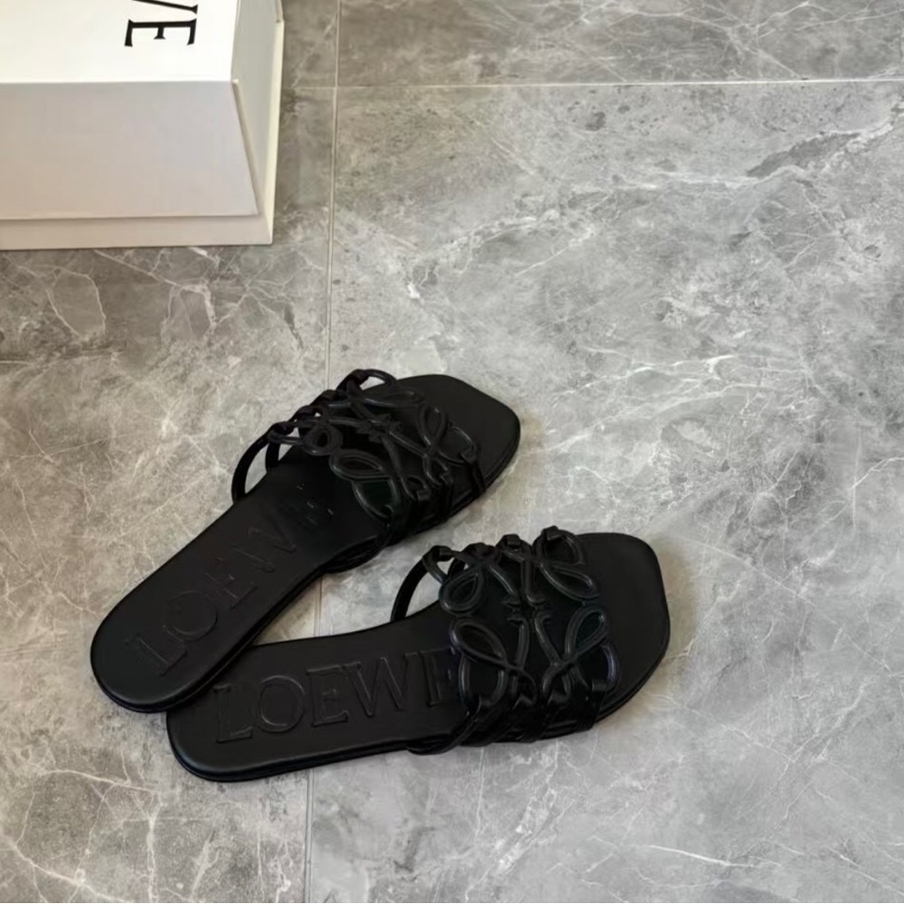 Loewe Black Slide Sandals